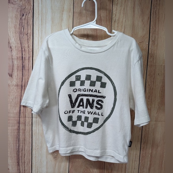 Vans Tops - VANS off the wall cropped women’s shirt Size XS 100% cotton white